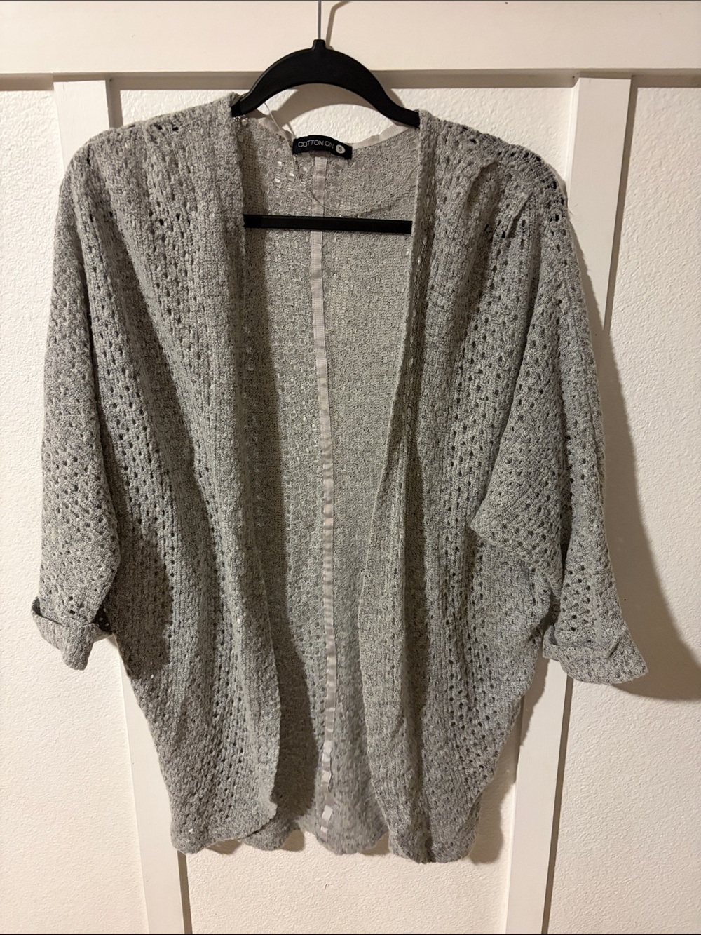 Cotton On Light Gray Open Weave Cardigan